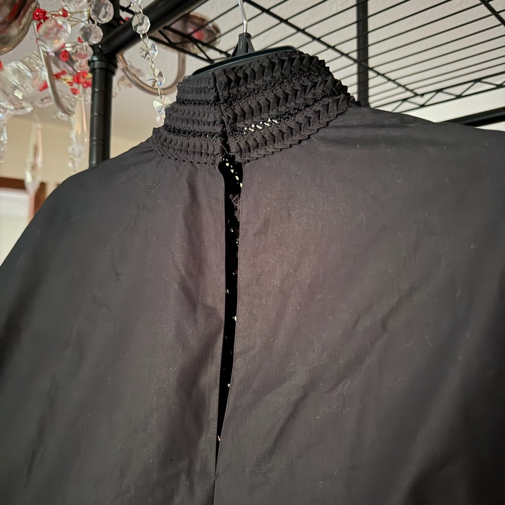FENDI 42 ITALY jet black ornate top size US 6-8